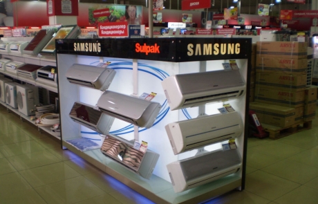 дисплей ПОСМ торговое оборудование акрил пластик подсветка POS дисплеи Алматы ADV Production производство рекламное агенство